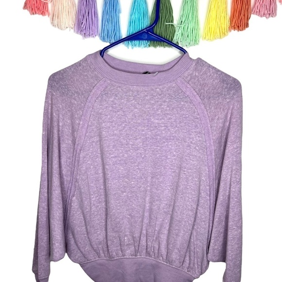 Out From Under Urban Outfitters Purple Lavender Batwing Slouchy Boho Top XS - Picture 2 of 14